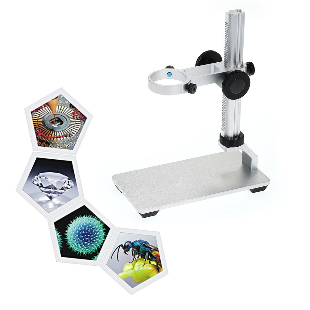 Adjustable Height Microscope Stand Aluminum Alloy Bracket Holder Lifting Support for Clamping 32-34mm USB Digital Microscopes