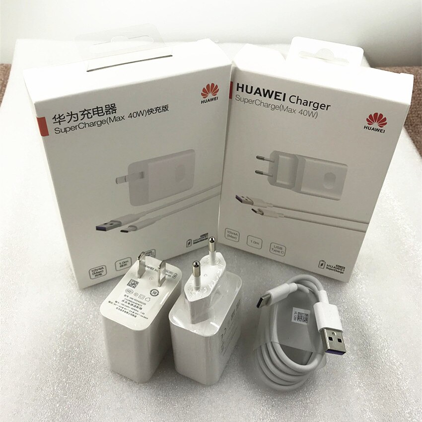 Huawei p40 pro carregador rápido original 40 w 10 v/4a ue/eua supercharge adaptador usb 5a tipo c cabo para companheiro 20 30 pro honra magia 2