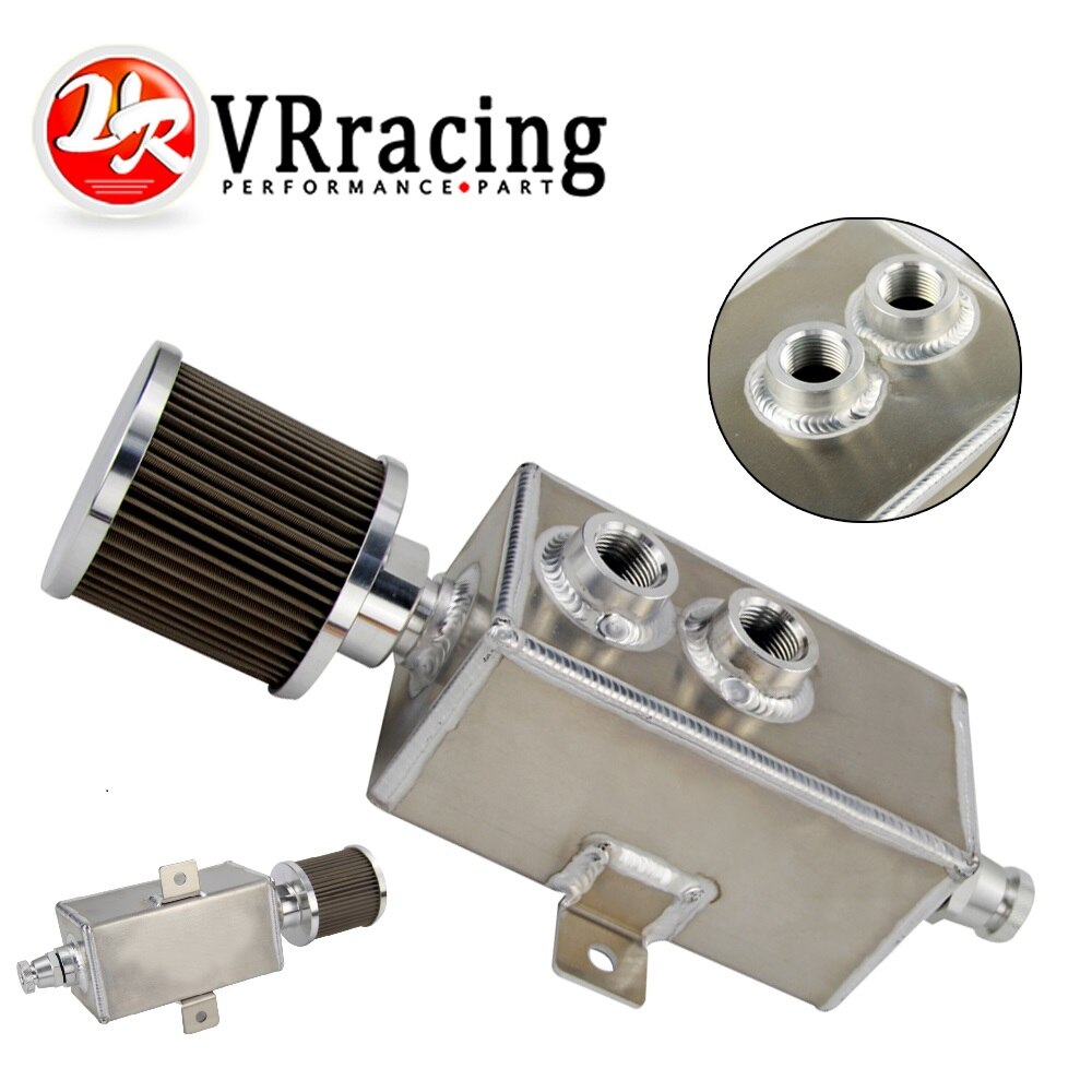 1L Aluminum oil catch can tank with breather &amp; drain tap 1LT baffled VR9491