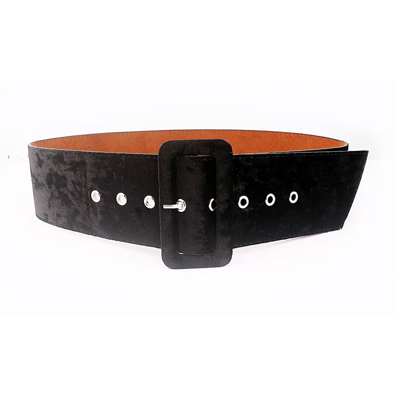 Cinturones de talla grande para mujer, corsé de cintura a la , Gran ancho, de , color Beige, Negro, Rojo, con superficie de terciopelo: black belt