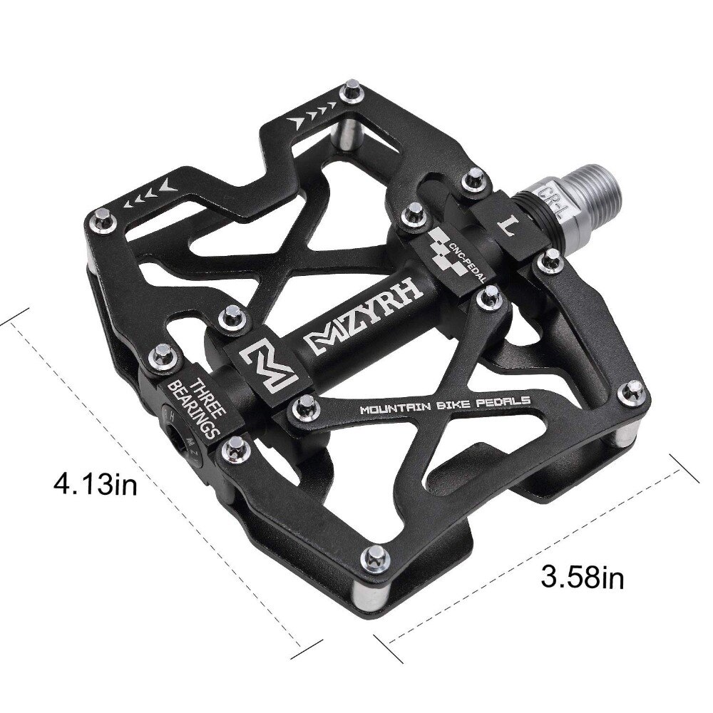 Mzyrh mountain mtb cykel brede pedaler 9/16 "cykling forseglet 3 lejepedaler cnc bearbejdet smurt forseglet bærende platform pedaler
