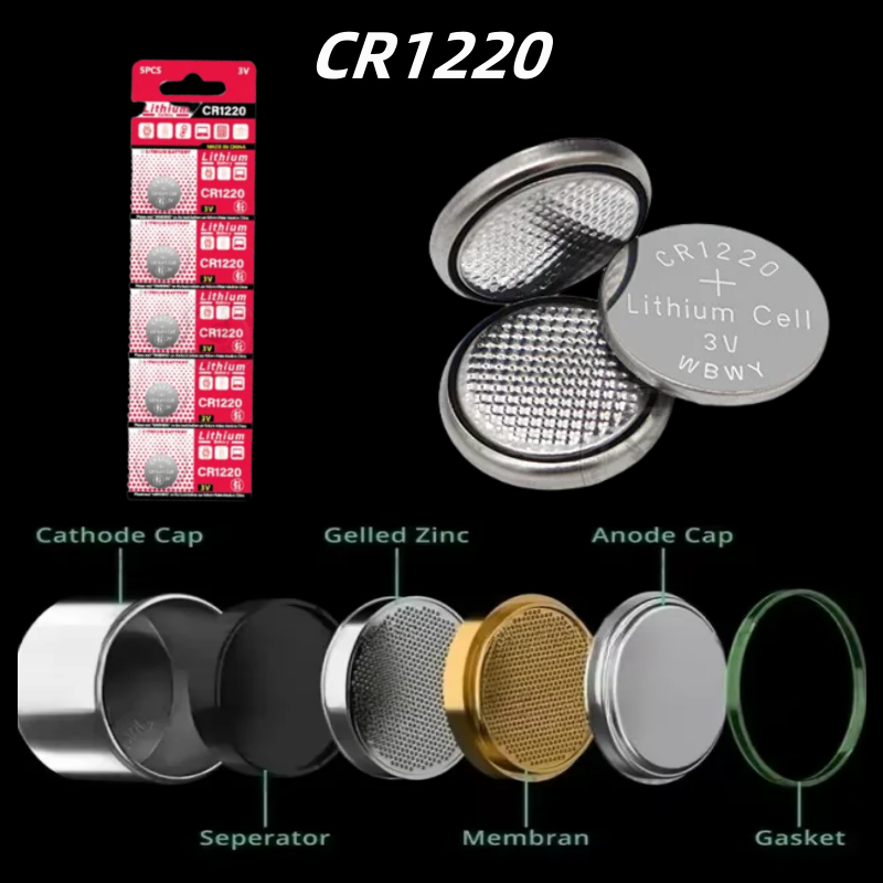 5–100 Stück CR1220 3 V Alkalibatterie, für Uhren-/Fernbedienung/Autoschlüssel/Maus, Hochleistungs-Knopfzelle BR1220 LM1220 KCR1220