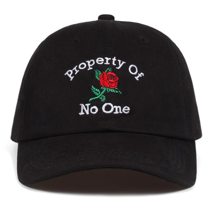 Property Of No One Rose flower Caps Summer Baseball Cap Embroidery Dad Hat 100% Cotton Snapback Women Men Hats