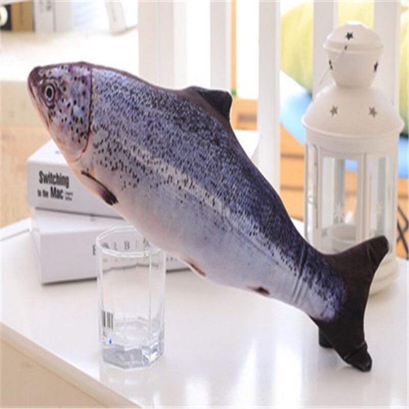 Kæledyr kat blød plys 3d fisk form kattelegetøj sød interaktiv fisk katteurt legetøj simulation fisk udendørs indendørs legetøj: 3