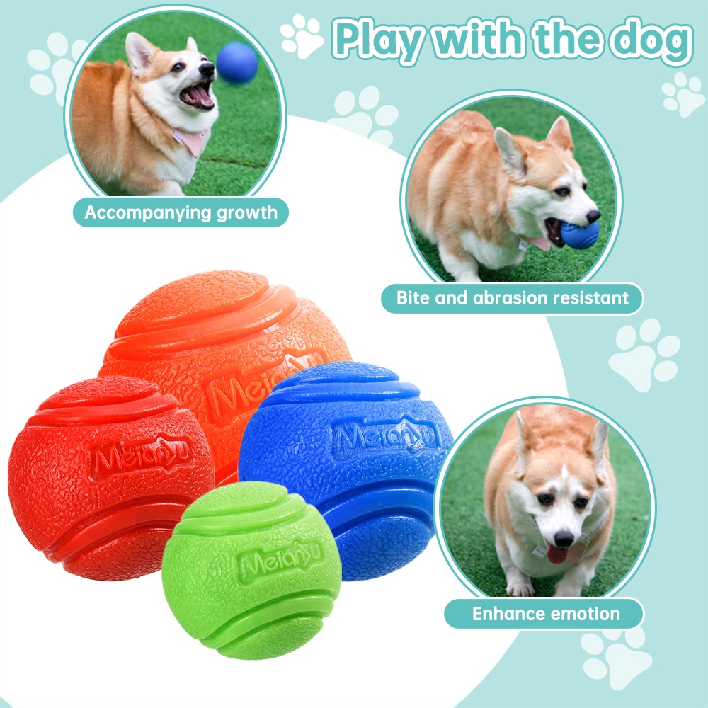 Pet Dog Toys Dog Ball Dog Bouncy Rubber Solid Ball Resistance To Dog Chew Toys Outdoor Throwing and Recovery Training for Dogs