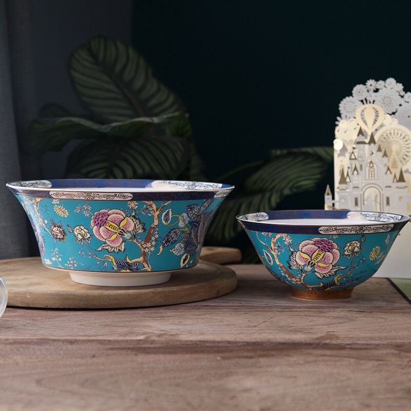 Bowl and plate Bone China Chinese tableware Jingdezhen bowl and plate high-grade rice noodles bowl porcelain
