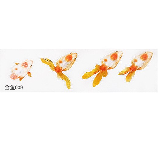 Resin Goldfish Sticker 3D Resin Goldfish Sticker Material Sticker Crystal Epoxy Goldfish Painting: 009