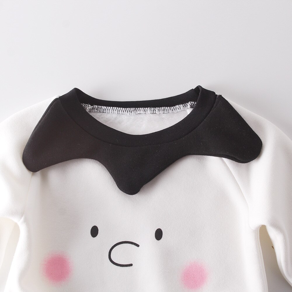 Kids Clothes Autumn Winter Baby Girl Bodysuits Velvet Added Sleeve Jumpsuit Cotton Baby Girl Boy Winter Rompers 0-2 Year