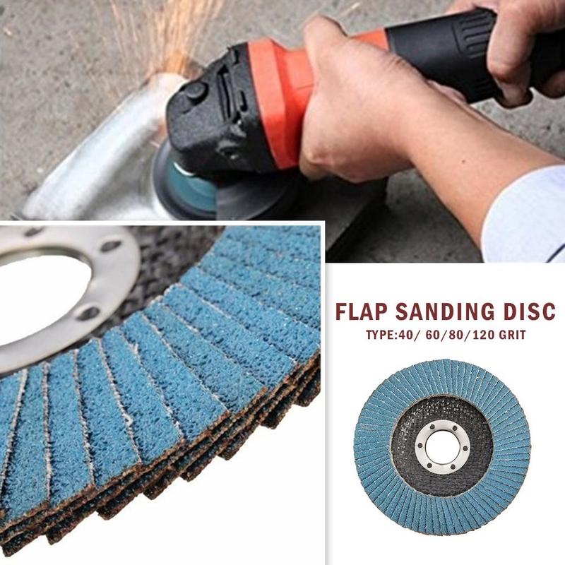 10pcs Flap Discs 115mm 4.5 inch Sanding Discs 40/60/80/120 Grit Grinding Wheels Blades for Angle Grinder Abrasive Tools