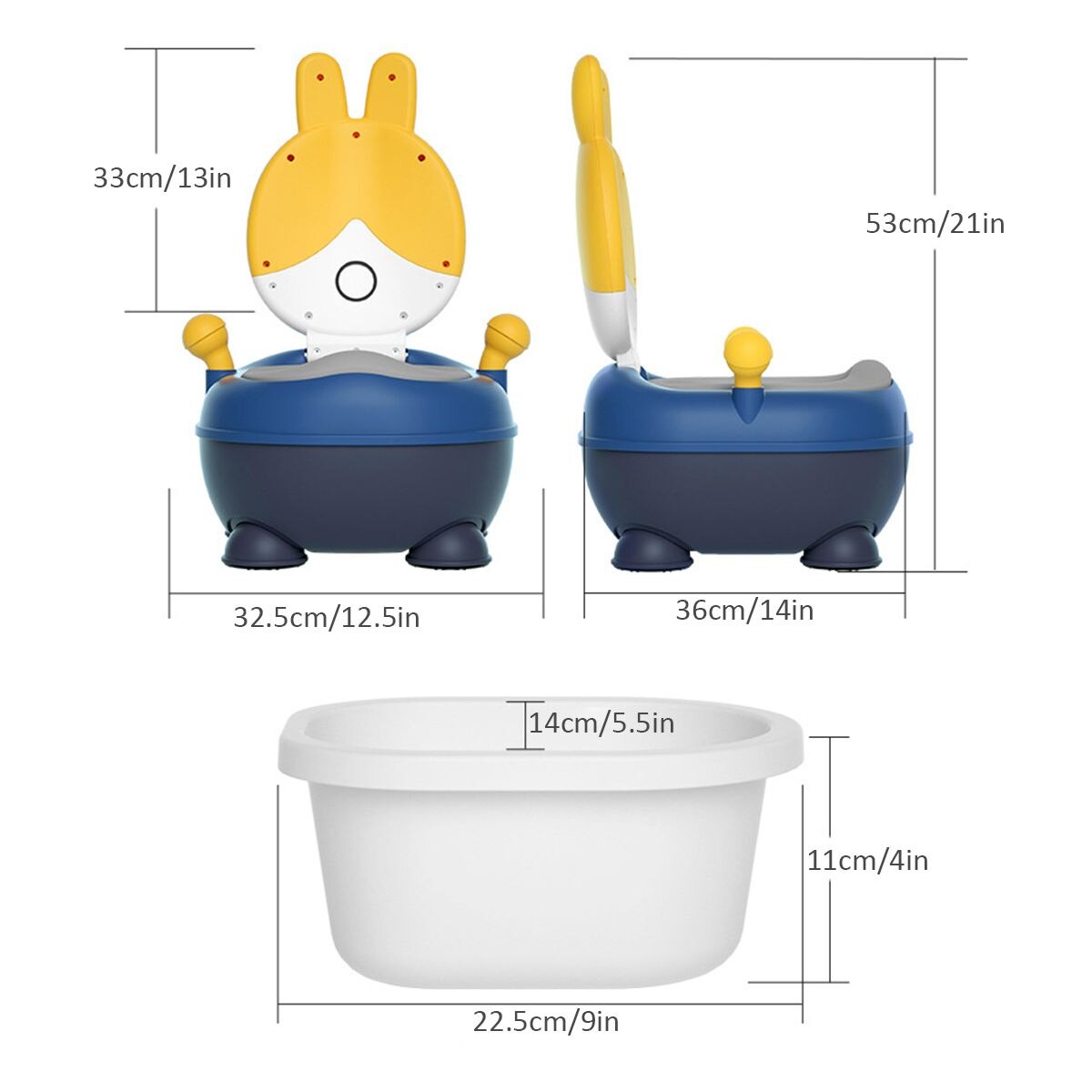 Portable Kids Baby Toilet Children Potty Training Seat Removable Non-slip Toddler Kids Potty Chair Multifunctional Toilet Potty