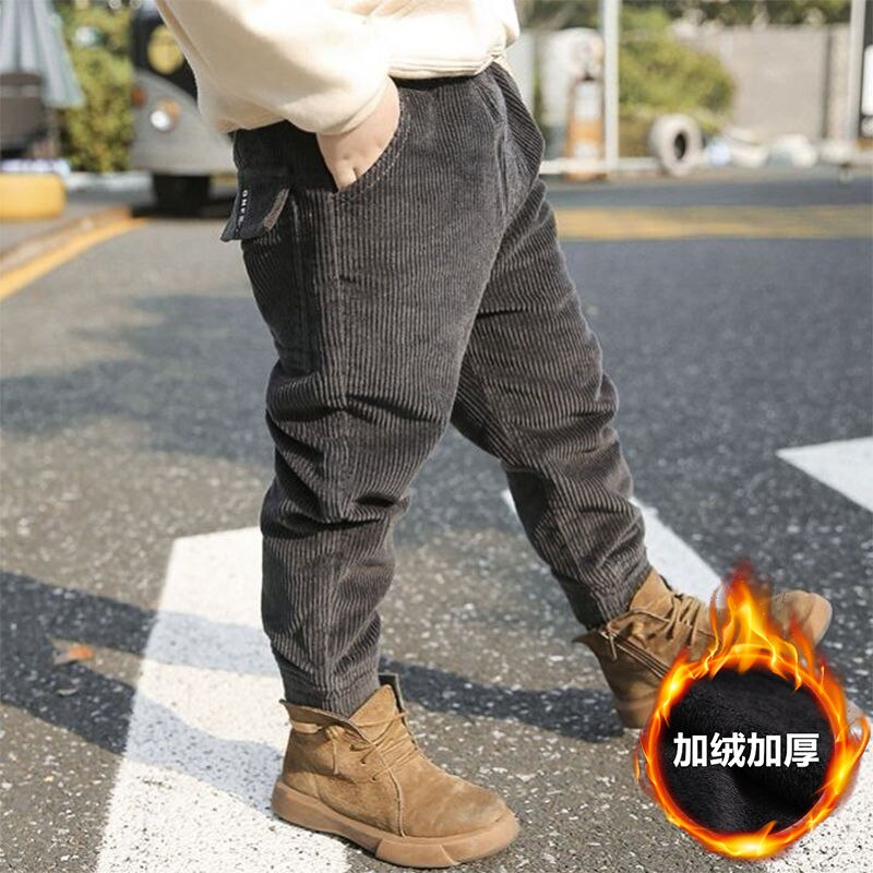 Pantalones de algodón para niños y adolescentes, pantalón cálido de invierno para niños y niñas, pantalones de lana para la escuela, ropa informal para niñas de 3 a 12 años