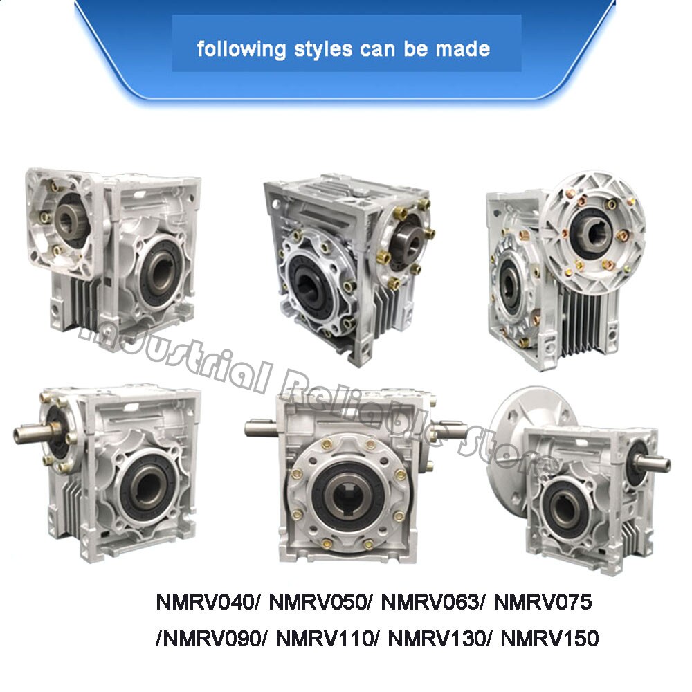 NMRV030 57mm Worm gear reducer Reduction ratio 30:1 for NEMA23 stepper motor 9mm 11mm input shaft diameter 14mm output shaft
