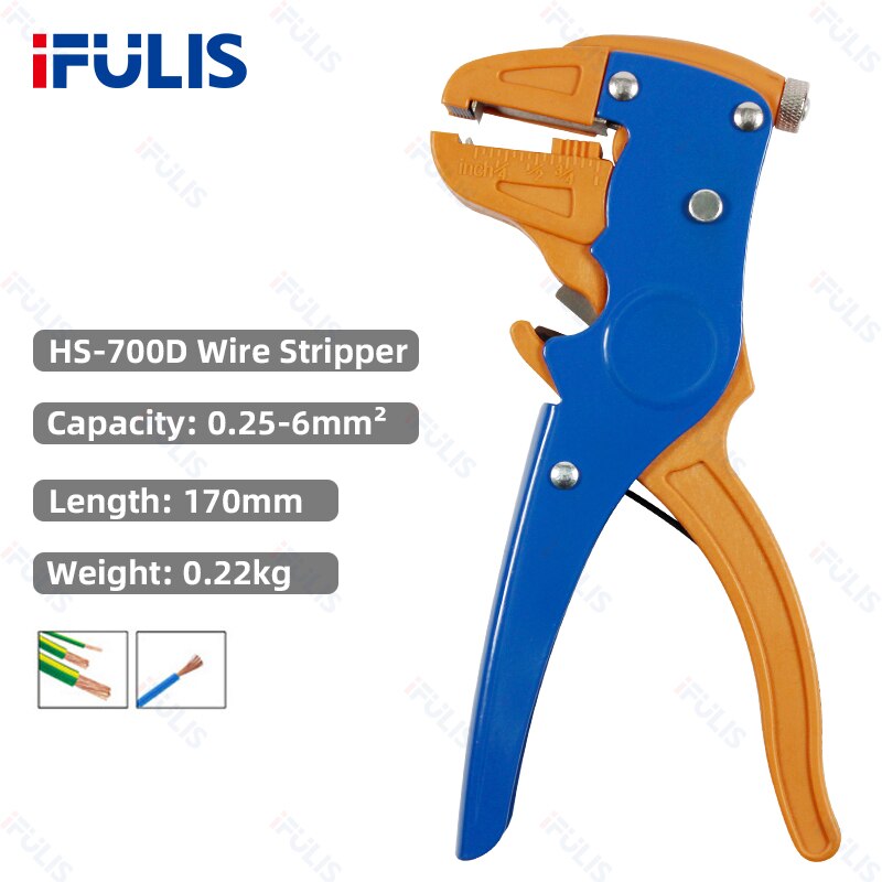 Dénudeur de fil, coupe-câble, pince à sertir, automatique, robuste, réglage automatique, dénudage électrique, outil de sertissage: HS-700D