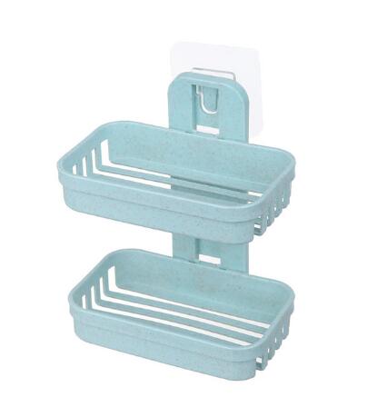 Soap Dishes Bathroom Shower Soap Box Soap Holder Double layer Soap Holder Plate Tray Bathroom rack: green-NY0235