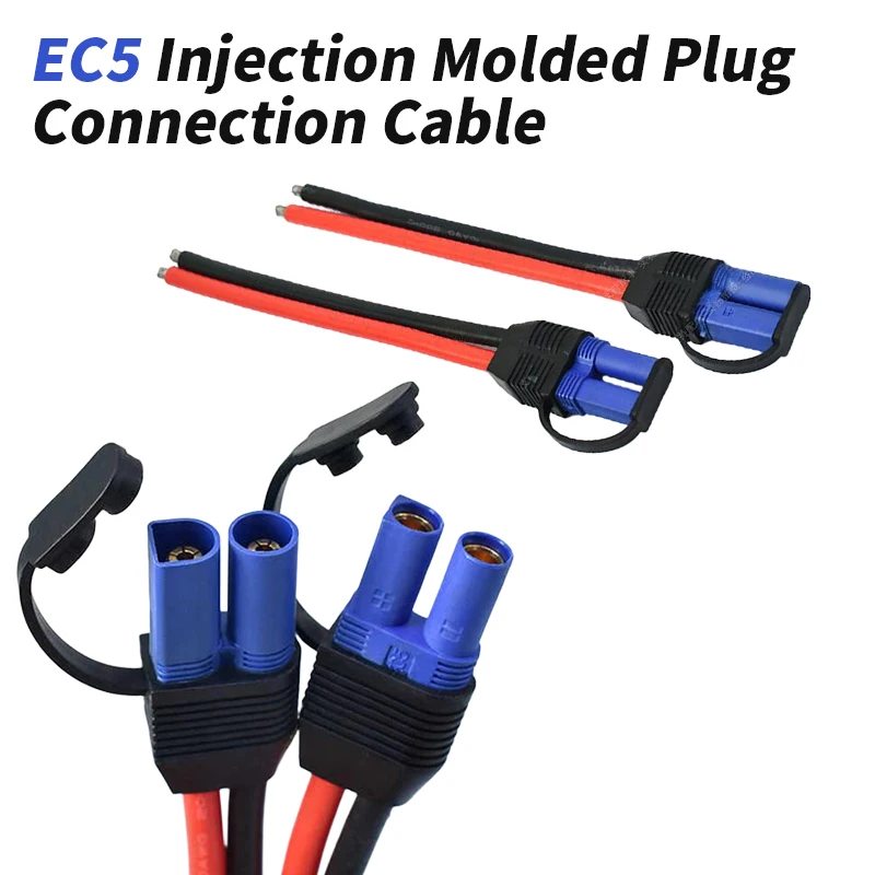 EC5 Injection Molded Connection Cable with Cover 10AWG Aircraft Model Male Female Plug Wire High Current 100A Power Cord