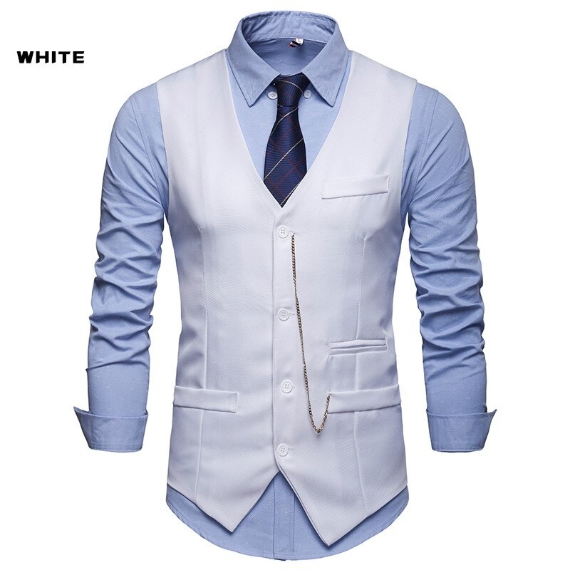 ZOGAA Men Clothing Mens Blazer Vests Male Business Casual Slim Fit Sleeveless Suit Vest Mens Dress Vest Plus Size S-2XL
