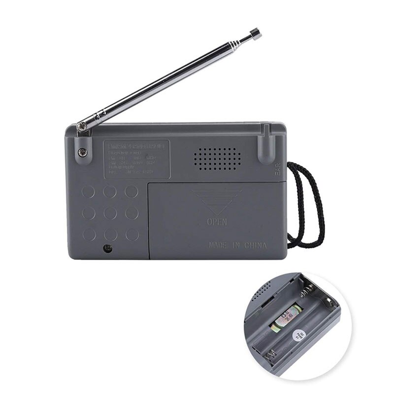 Radio FM portátil con batería para deportes al aire libre, Mini receptor de altavoz AM/FM de bolsillo con Transistor de antena telescópica
