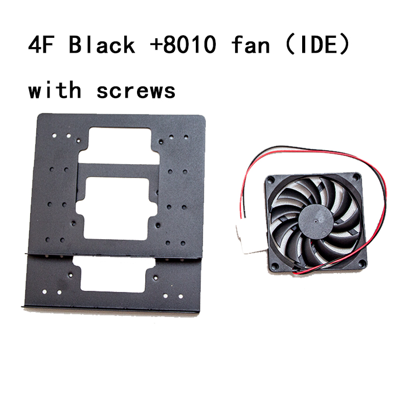 Support de disque dur mécanique 4F 3.5, ventilateur de refroidissement, extension d'ordinateur, en métal, noir et blanc: Rose