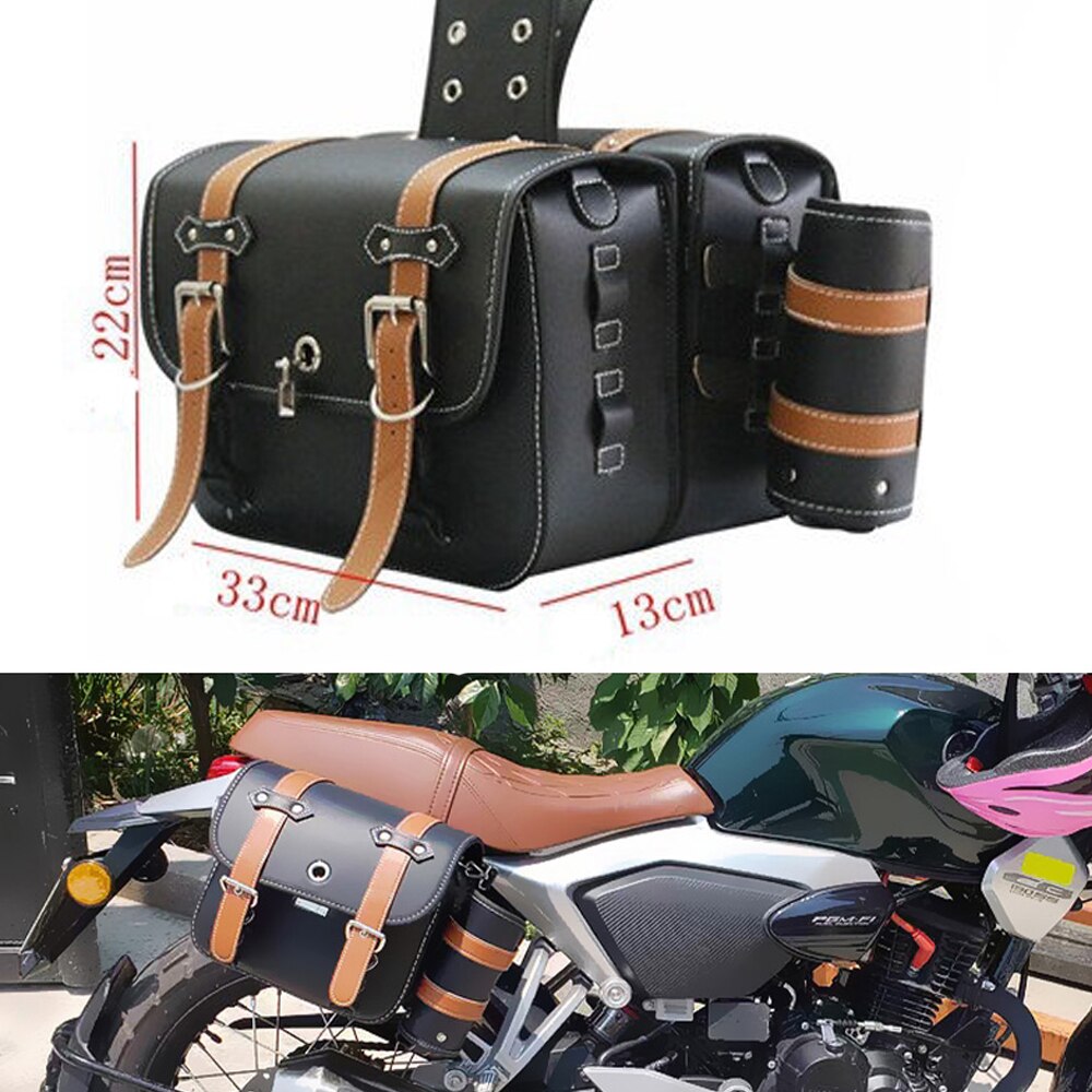 Motorcycle Waterproof Bag Motorcycle Saddle Bags Pu Leather Motorbike Side Tool Bag Out Door Luggage for Sportster XL 883 1200