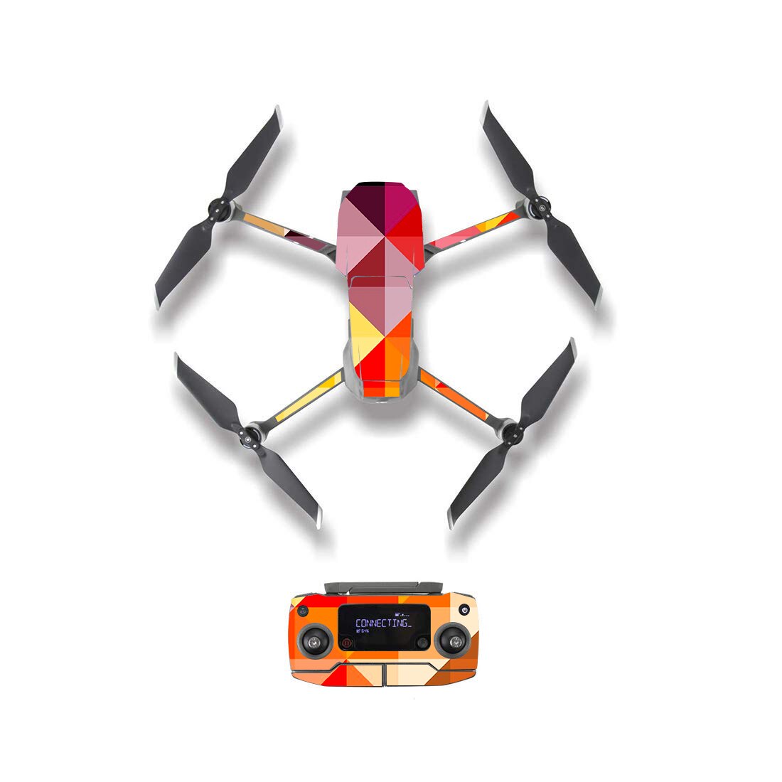 Pegatina de piel de estilo de bloque colorido para DJI Mavic 2 Pro y Zoom, película de protección de batería de cuerpo de control remoto para Dron, 18 estilos: YSDJM20019