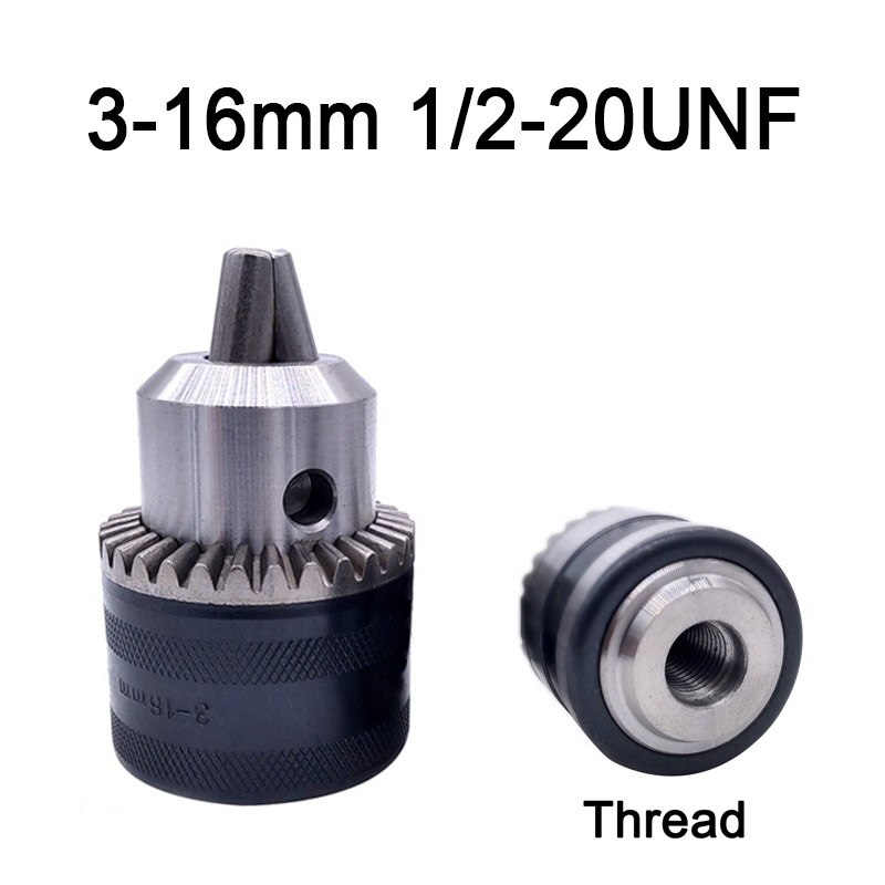 1 stk 1-13mm 3-16mm b16 b18 1/2 gevindborchuckkonvertering borchucknøgle til elektrisk bor nøglefri 3 kæbechuck: 3-16mm 20 unf