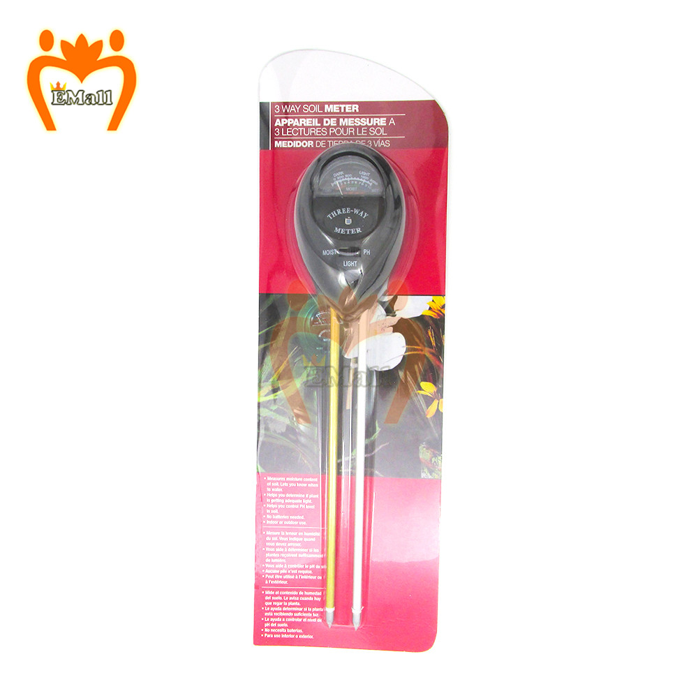 Soil Alkalinity and Acidity Tester Multi-purpose Garden Tool Indoor Outdoor Plant Flower Soil Hygrometer Ph Test Moisture Sensor: Black