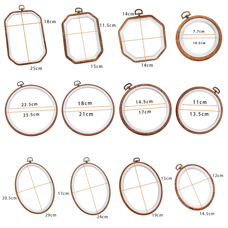 LMDZ Embroidery Circle Wood Hoop Circle Round Plastic DIY Art Craft Cross Stith Sewing Needwork Tools Flower Wreath Home Decor