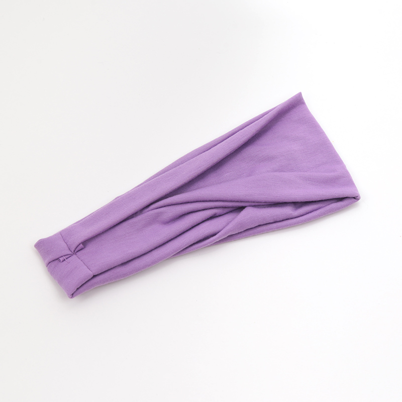 Nuevas bandas elásticas para el cabello de Color sólido para mujer, diadema de Yoga, turbante de , aro para el cabello para maquillaje, diadema anudada vintage, accesorios para el cabello: Lavanda