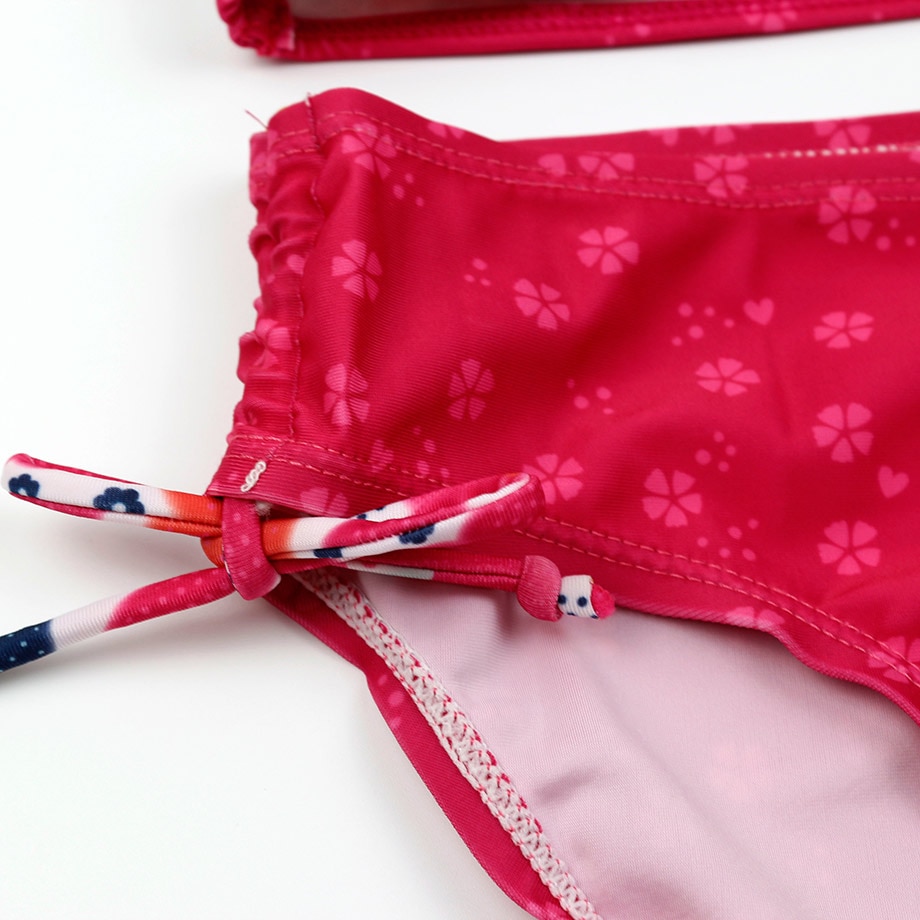 Infant Baby Girl Swimsuit 3-10 Years Children Swimwear Two Piece Girl Bathing Suit Red Floral Toddle Girl Bikini Child Swim Wear