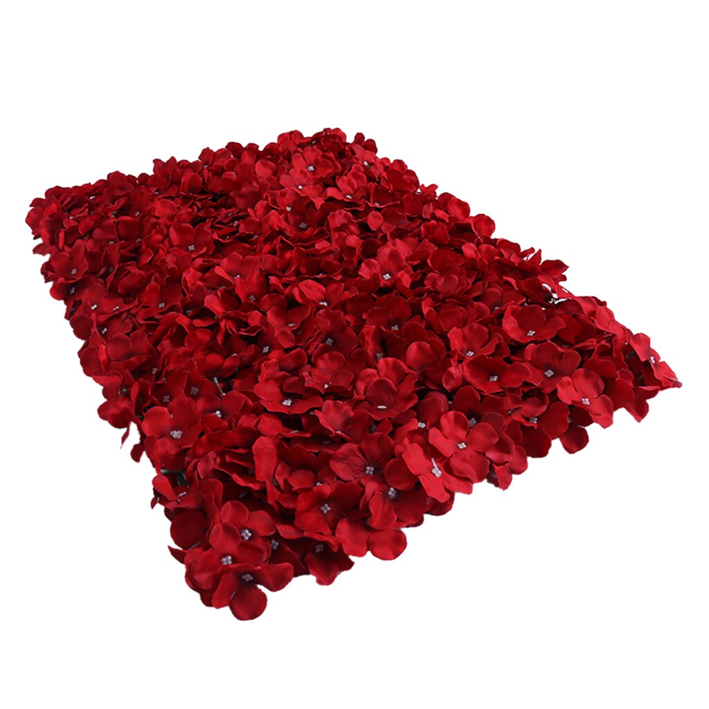 Kunstige hortensia blomster vægpaneler bryllupssted baggrund vægindretning: Rød