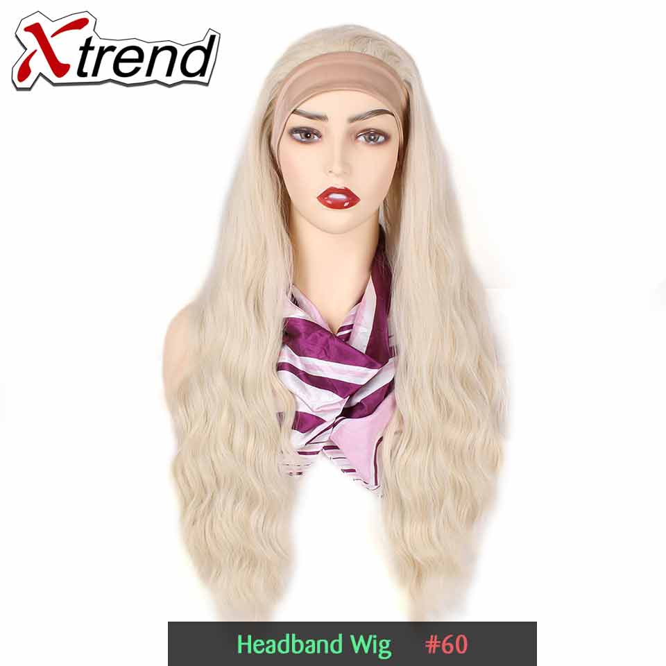 Xtrend syntetisk blonde front paryk lang pink kobber rød lilla orange ombre grå blond hvid parykker til kvinder bølge hår kvinde