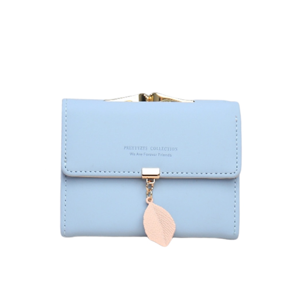 Women's Short Wallet PU Leather Leaf Tassel Clutch Portable ID Credit Card Holder purse