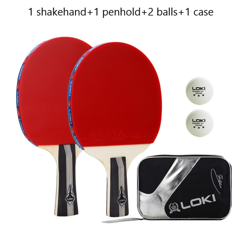 2 Stck Tischtennis Schläger Pickel-in Griff Leistungsstarke Klingeln Pong Schläger 5 Lage Holz Klinge mit Gute Kontrolle loki C3000: 1S 1L