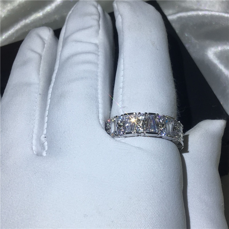 choucong Unique Promise Finger Ring 925 sterling Silver AAAAA Zircon Sona cz Engagement Band Rings For Women men Wedding Jewelry