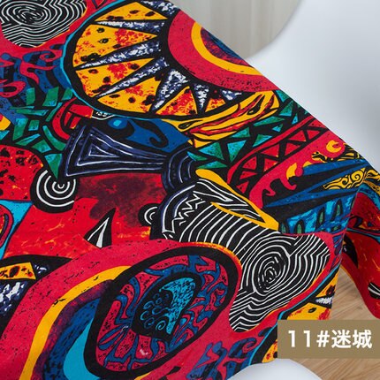 50 x 145cm afrikansk stof bomuld linned vintage print klud gør det selv håndlavet tekstil syning patchwork til tasker kjole dug: 11