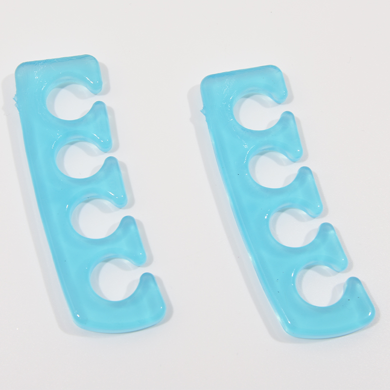 Separador de dedos de silicona suave, 2 uds., (1 par), 5 colores, espaciadores flexibles para dedos de los pies para esmalte de uñas, herramientas de pedicura: Amarillo claro