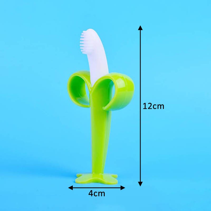1Pcs Baby Stereo Banaan Gum Molaire Stok Leuke Cartoon Banaan Vorm Baby Bijtring Molaire Sticker Veiligheid Baby Tandenborstel: green