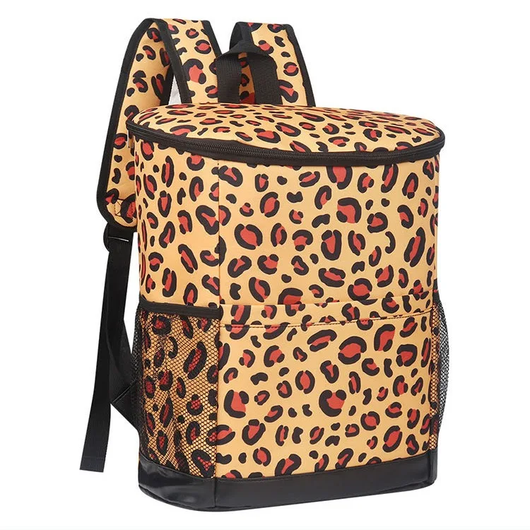 Outdoor draagbare waterdichte rugzak Luipaard schouder geïsoleerde picknicktas Koeltas voor heren en dames Mode opbergtas: green