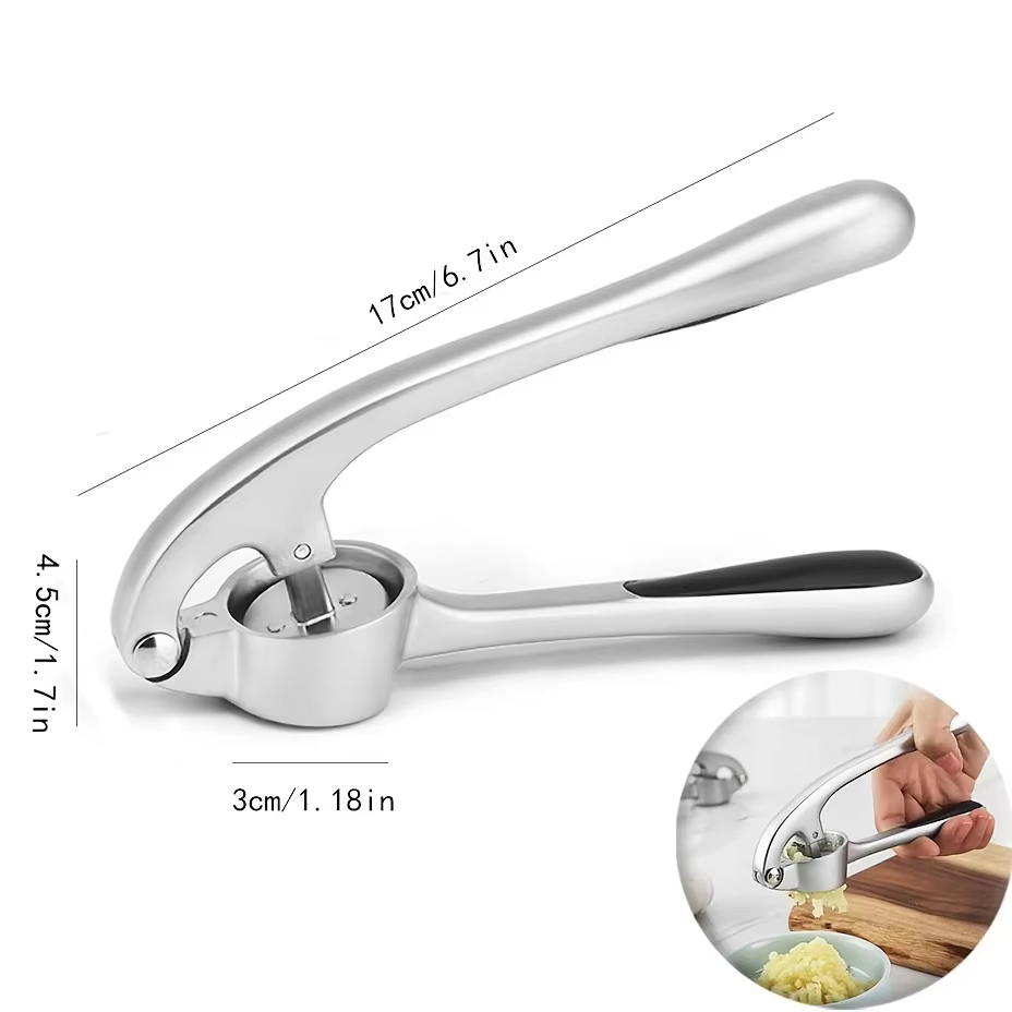 Knoblauchpresse für die Küche, Knoblauchzerkleinerungsmaschine, Zerkleinerungswerkzeug, waschbar in der Spülmaschine, rostfrei