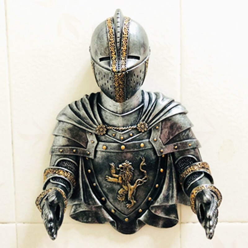 Portarrollos de papel higiénico, estatua Medieval de caballero para recuerdo, decoración gótica para baño, soporte para toallas de papel
