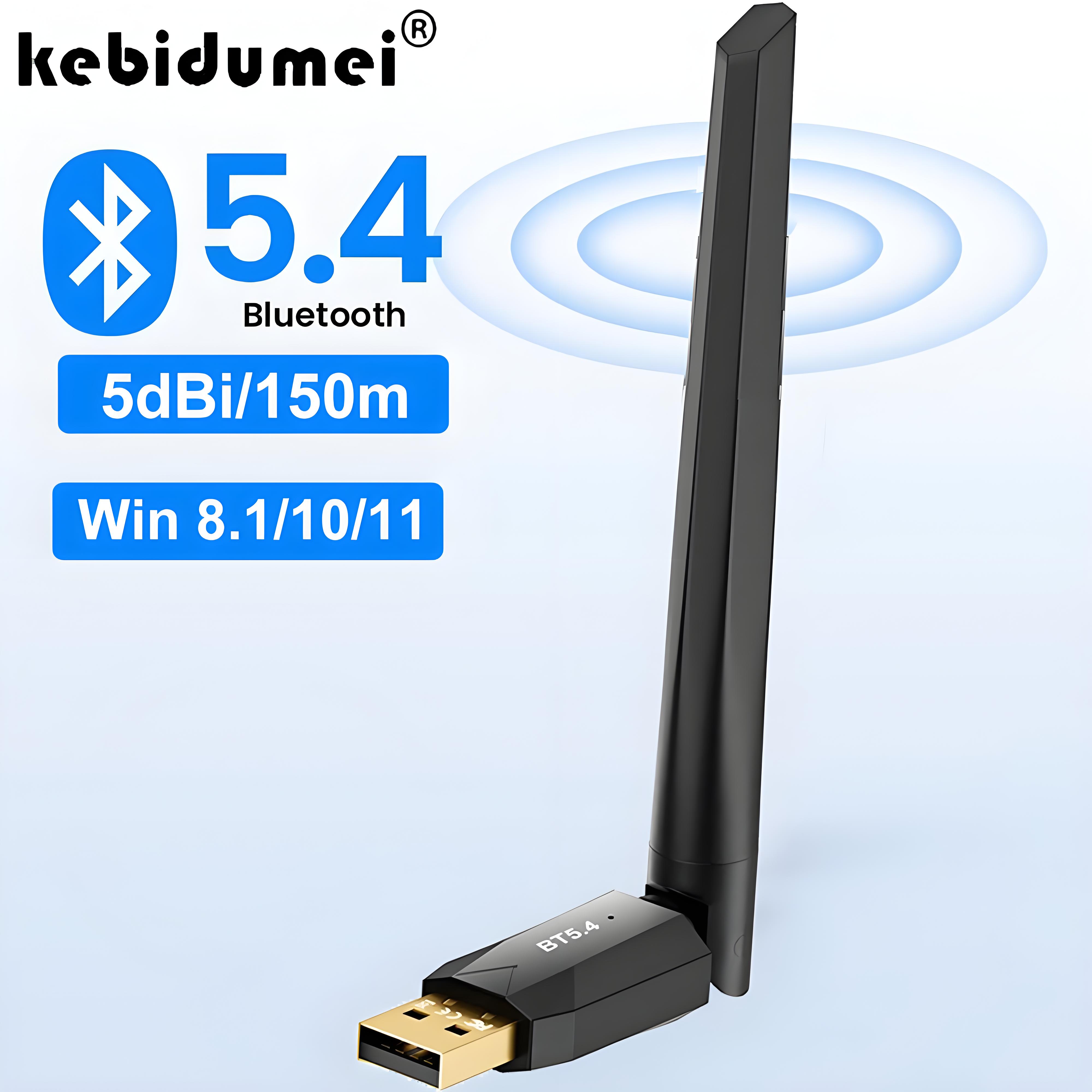 USB Bluetooth 5.3 5.4 Adapter 150M USB Dongle Wireless Adapter Music Audio Receiver Transmitter Antenna for PC Mouse Keyboard