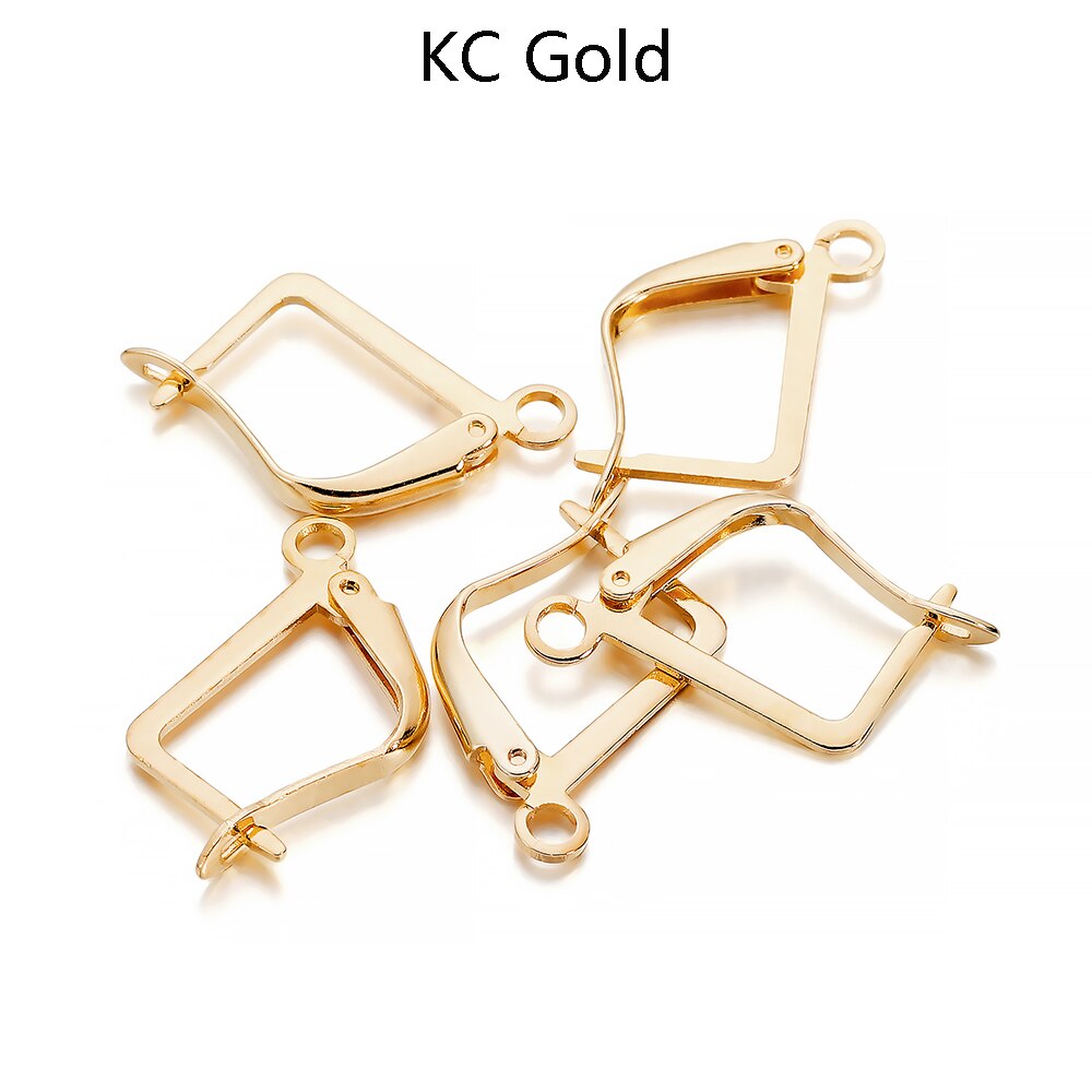 50 sztuk/partia 5 kolory Leverback francuski kolczyk haki hipoalergiczne dynda Earwire dla DIY kolczyki klipy zapięcie two...: KC Gold