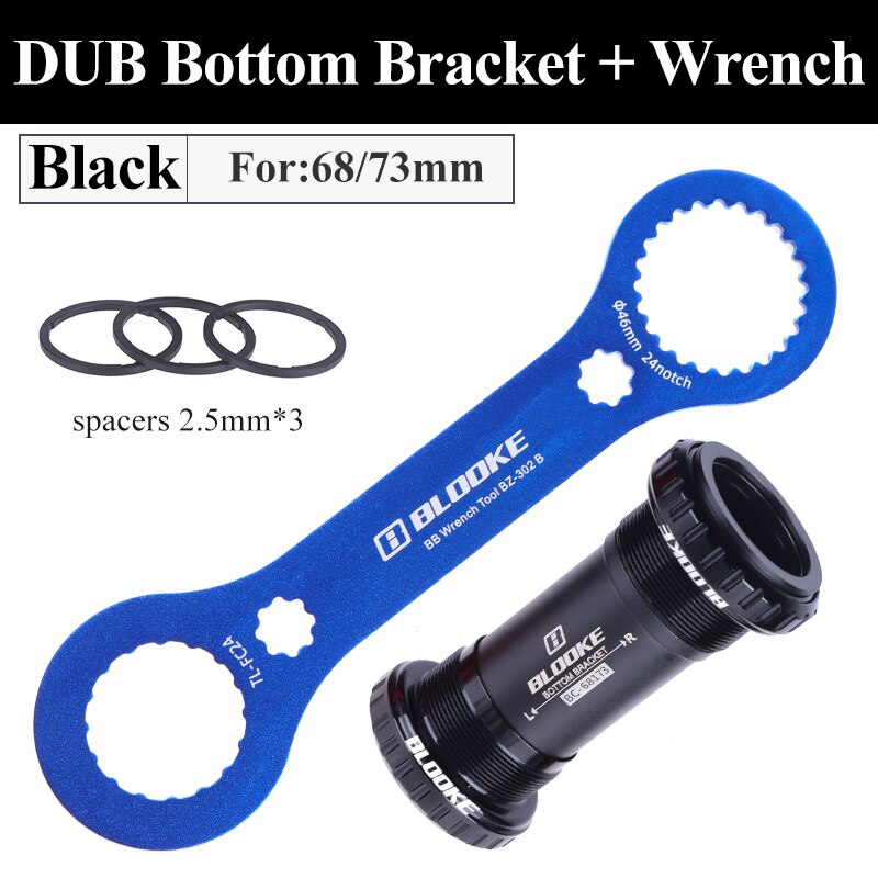 BLOOKE BSA DUB BB Bottom Bracket 68/73mm 28.99mm Central Movement BSA68 Thread Sealed 2 Bearing For SRAM Crankset MTB Bicycle: Black and Wrench