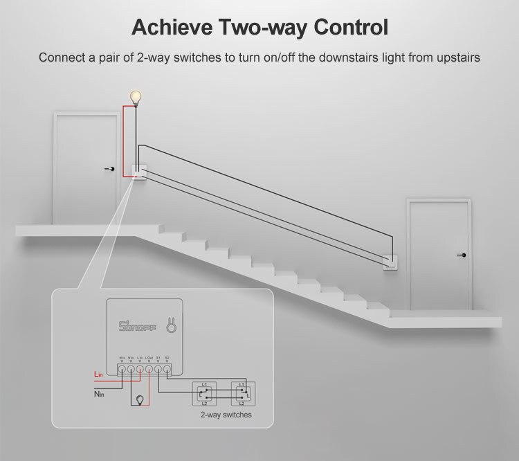 Sonoff mini dual control wifi smart switch diy små modificerede dele eweilink app / stemmestyring