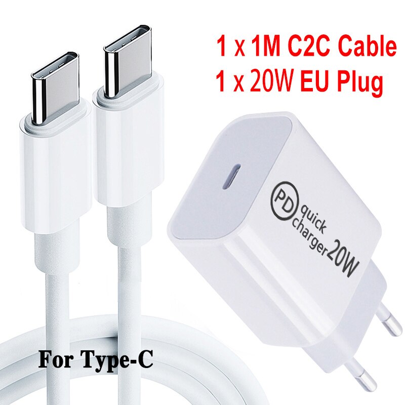 Adattatore universale per caricabatterie per cellulare da viaggio 20W Smart Phone caricabatterie rapido USB testa di ricarica per iPhone 13 12 Samsung: EU C2C