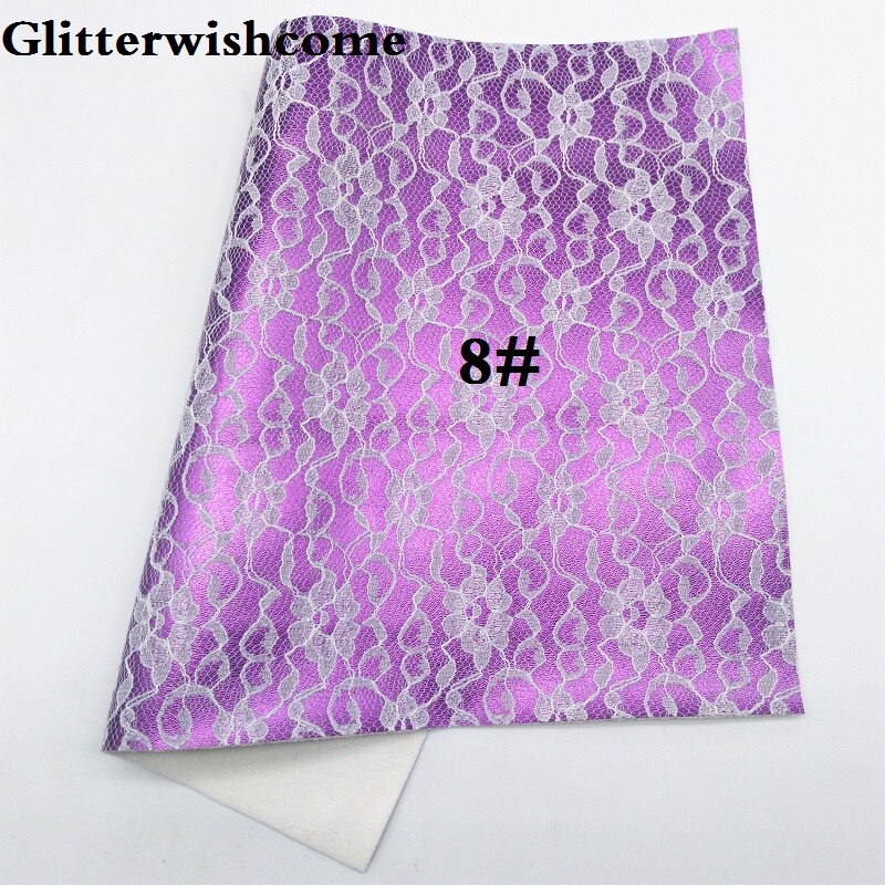 Glitterwishcome 21X29CM A4 Size Vinyl Voor Bows Metallic Synthetisch Leer Met Gewatteerde Kant Faux Lederen Lakens Voor Bows, GM093A: 8