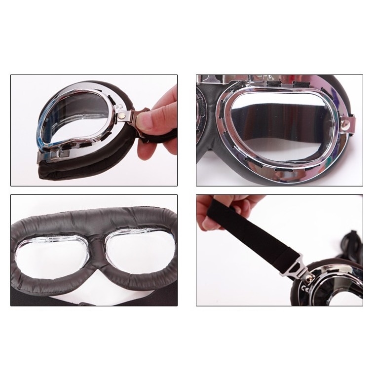 Vintage Aviator Goggles Ski Snowboard Schaatsen Sneeuwscooter Anti-Uv Zonnebril Retro Vliegende Pilot Jet Helm Bril Eyewear UV400