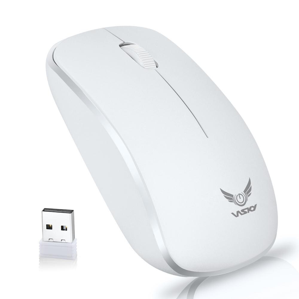 1600 DPI Optical Mouse Wireless 2.4GHz Mouse 3 Buttons Computer Mice For Laptop Mice PC: White