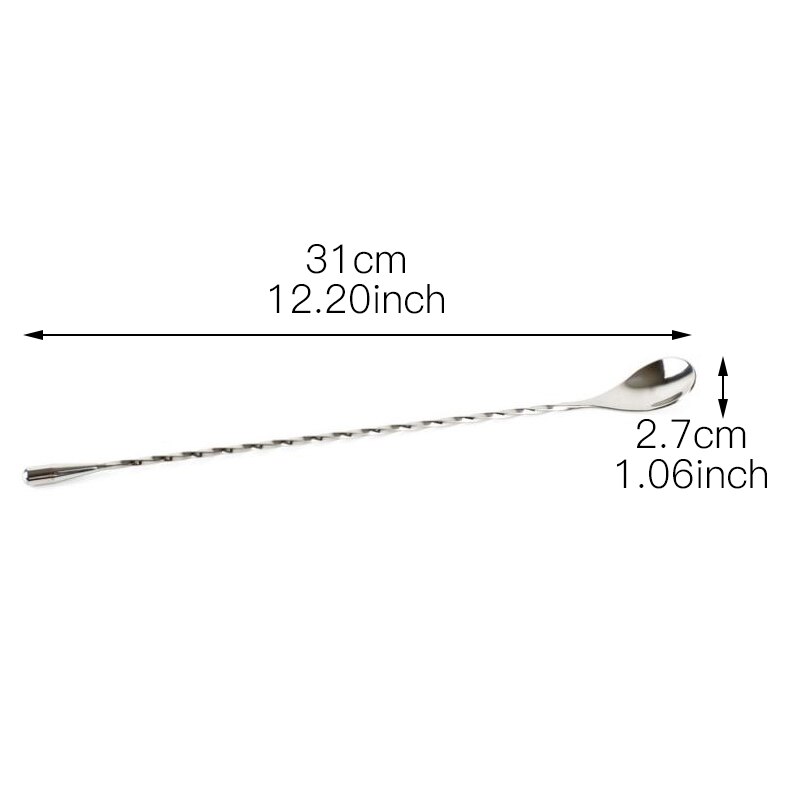 Filbake Roestvrij Staal Mengen Cocktail Lepel, Spiraal Patroon Bar Lepel Roer Lepel Bar Tool Barman Gereedschap Bar Accessoires