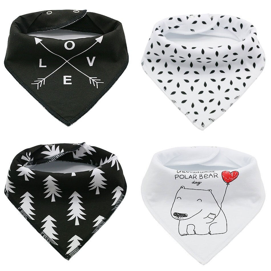 HappyFlute 4 stuks veel burp slabbers speeksel handdoek Pijl dier cartoon burp doeken driehoek katoen bandana accessoires: sjy06